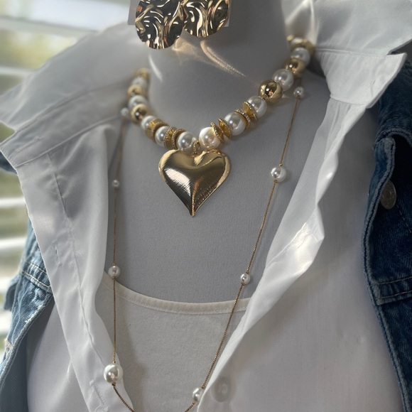 Heart of Gold Pearl Necklace - Picture 4 of 4